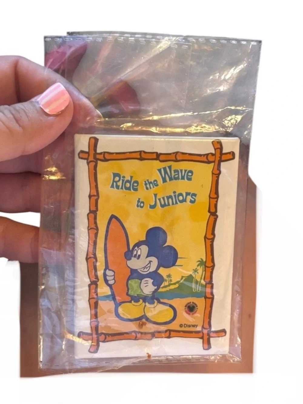 Disney Ride the Wave to Juniors button pin